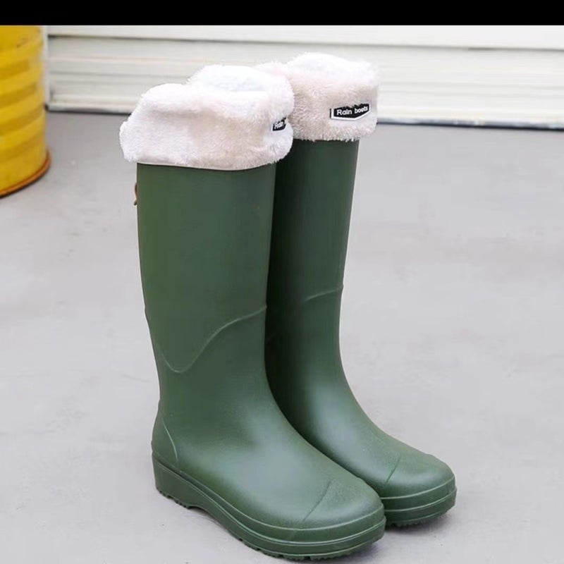 High-Heeled Rain Shoes Men'S And Women'S Non-Slip Waterproof Shoes Thick-Soled Wear-Resistant Long-Heeled Boots Outdoor Wading Rubber Shoes - Image 1