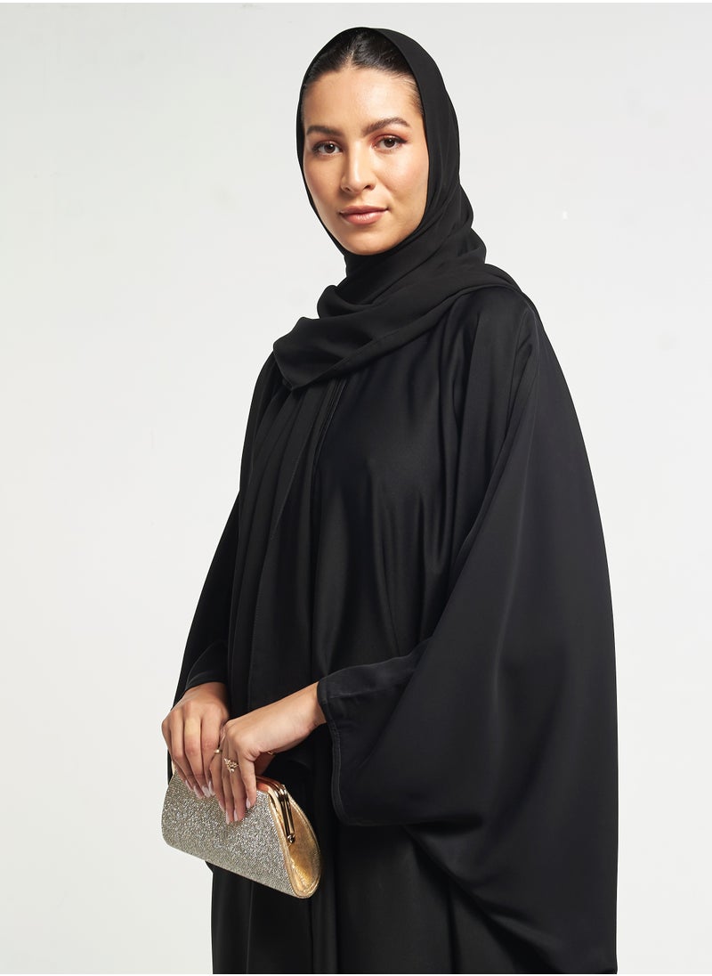 هدية المدينة  - HM - عباية سادة بتصميم بشت كلاسيكي - Image 1