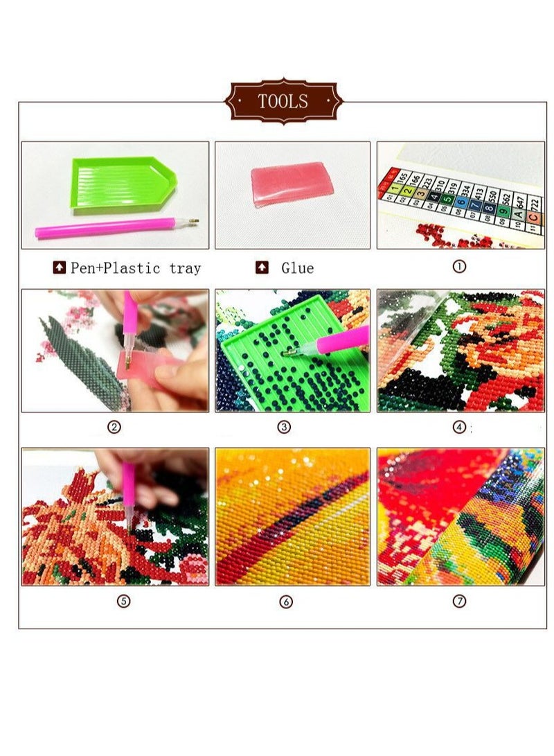 Bluejw 5D Diamond Painting Kits For Adults,Flowers Diamond Art Kits,DIY Full Drill Crystal Gem Arts and Crafts,Ideal For Home Recreation And Wall Decor - Image 5