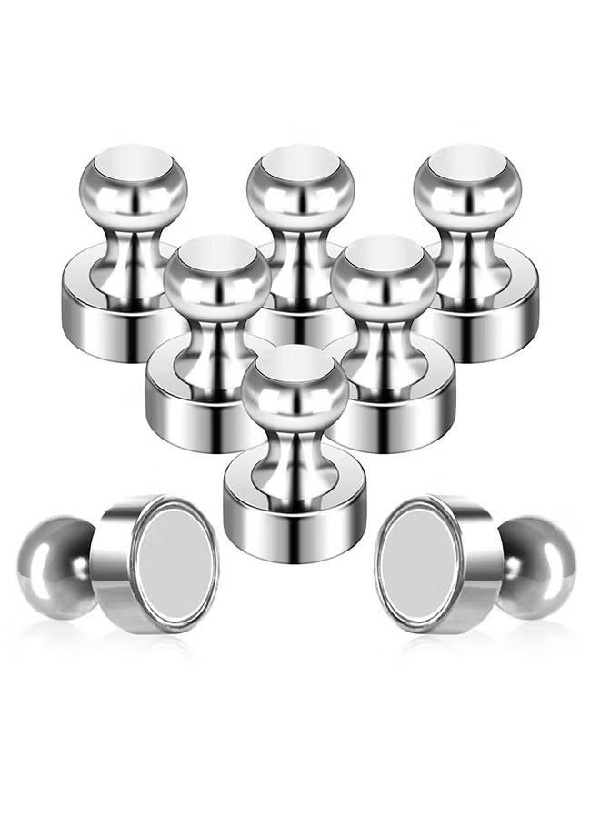 8 قطعة مغناطيس فضة قوية دفع دبوس للسبورة البيضاء ، الثلاجة ، الفصول الدراسية ، المدرسة ، المكتب - Image 1