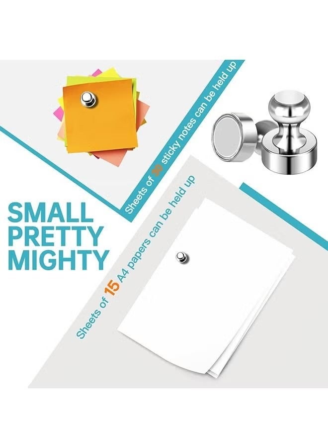 8 قطعة مغناطيس فضة قوية دفع دبوس للسبورة البيضاء ، الثلاجة ، الفصول الدراسية ، المدرسة ، المكتب - Image 3