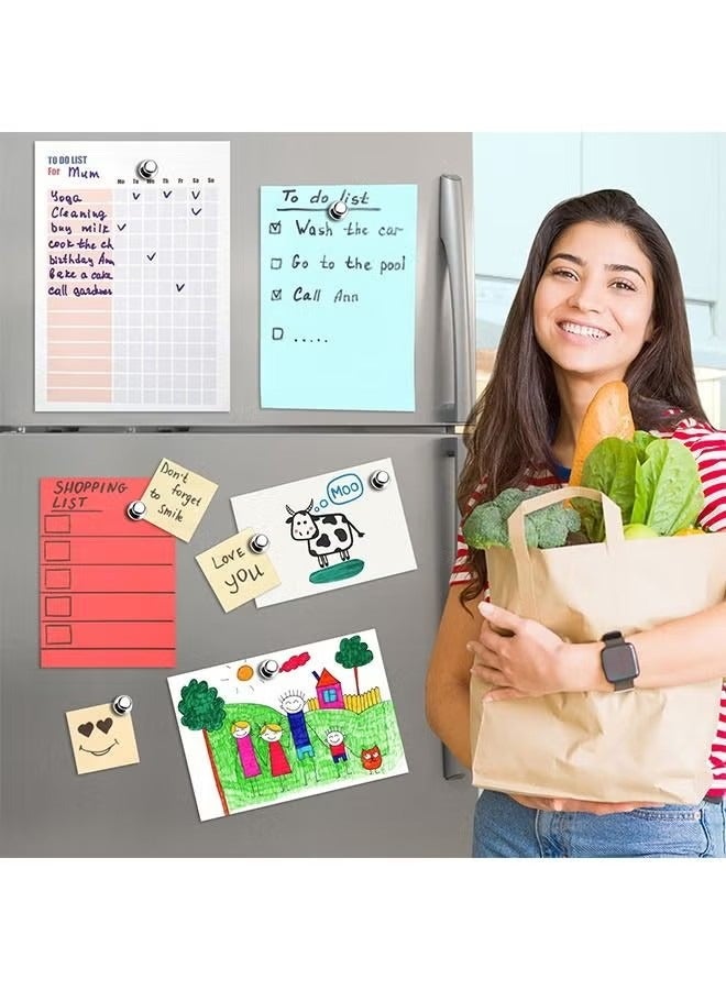 8 قطعة مغناطيس فضة قوية دفع دبوس للسبورة البيضاء ، الثلاجة ، الفصول الدراسية ، المدرسة ، المكتب - Image 5