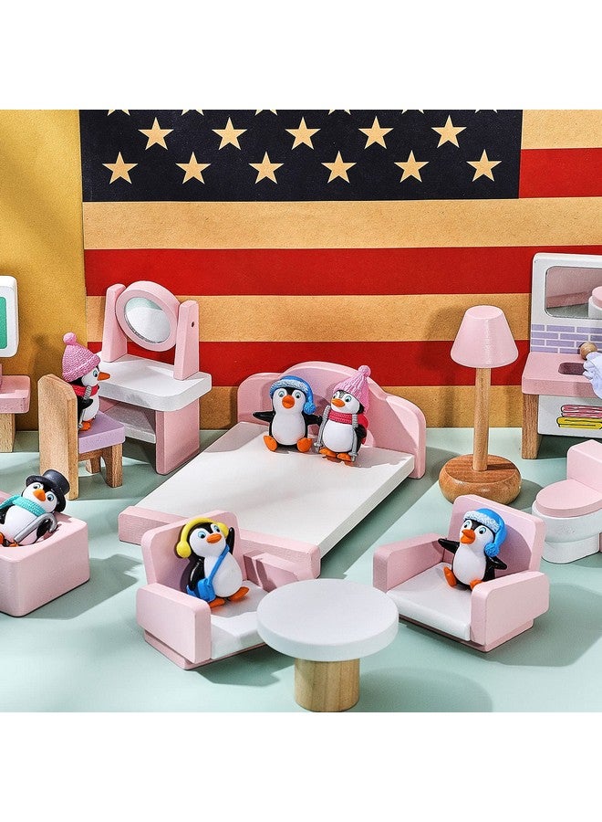 Zhanmai Cute Penguin Characters Toys Collection Playset Mini Cartoon Figures Cake Topper Winter Figurines Cake Decoration for Boy Girl Gift Birthday Landscape Party(12 Pieces) - Image 4