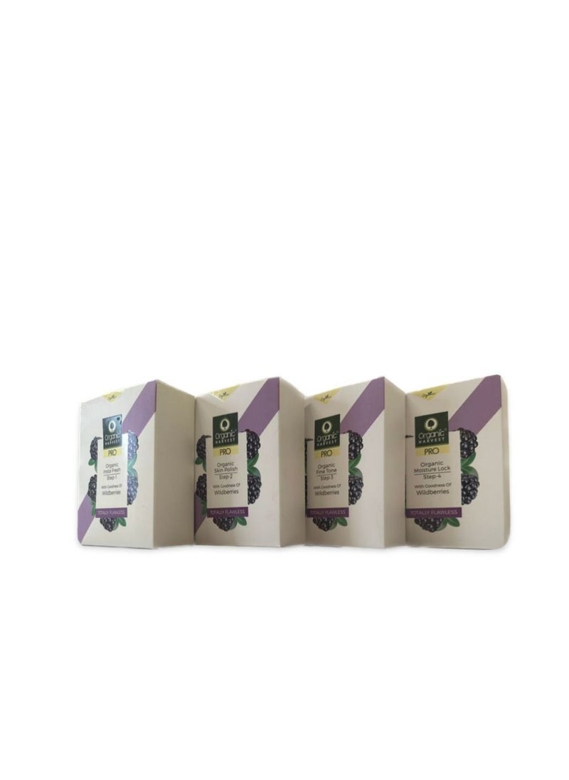 Organic Harvest - Organic Harvest Totally Flawless Professional Facial Kit (Pack of 7, COMPLETE KIT) with the Goodness of Wild berries, Parabens, Mineral Oil and Cruelty Free. - Image 1
