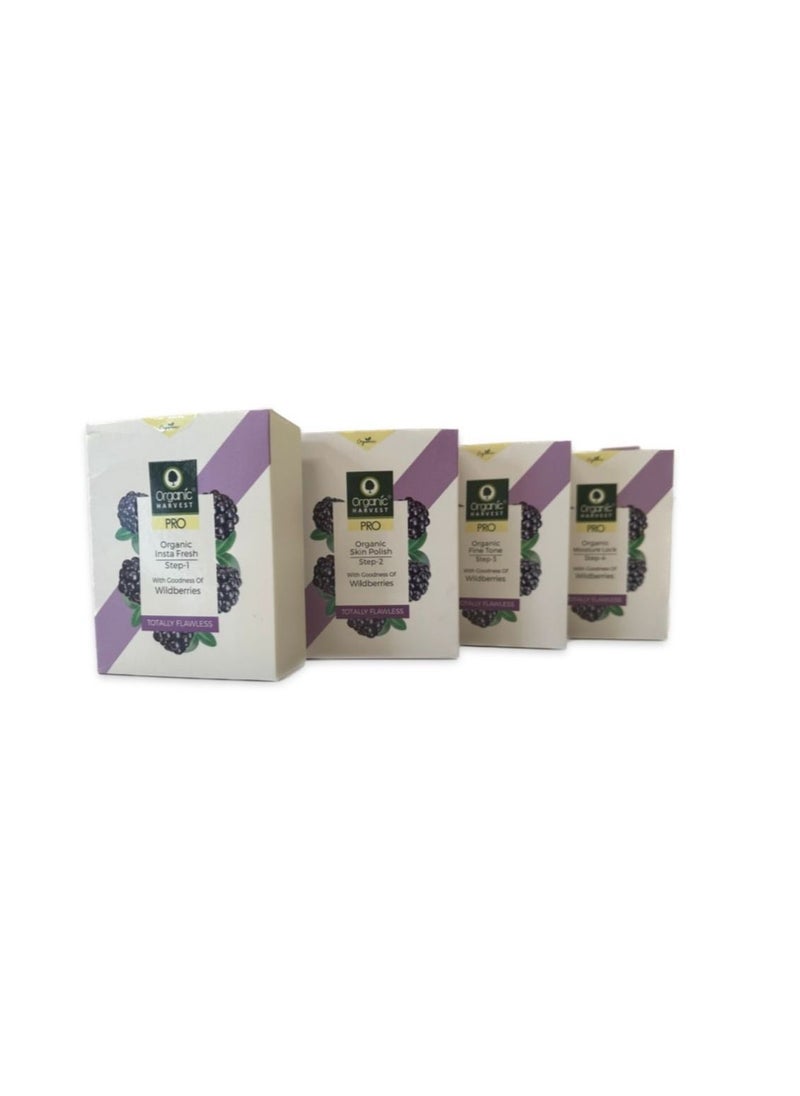Organic Harvest - Organic Harvest Totally Flawless Professional Facial Kit (Pack of 7, COMPLETE KIT) with the Goodness of Wild berries, Parabens, Mineral Oil and Cruelty Free. - Image 1