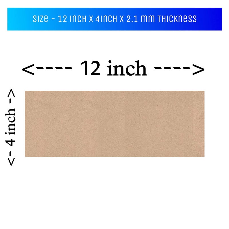 Ormango MDF Board Rectangle Sheets Pack of 6 (12 inch x 4 inch x 2. mm Thick) Boards for Art and Craft, Wood MDF Sheets for Craft Work, DIY MDF Cutouts - Image 2