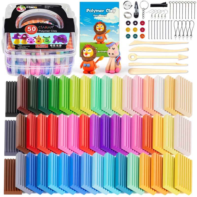CiaraQ Polymer Clay Starter kit Oven Bake Modeling Clay with Sculpting Tools 50 Colors 346 lbs - Image 2