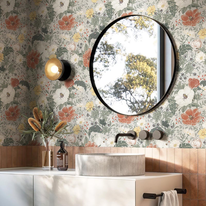 Simon&Siff Vintage Floral Peel and Stick Contact Paper â€“ 17.3" x 118" No Residue Removable Wallpaper for Cabinets, Drawers & Furniture, Renter Friendly, Nursery & Dorm Decor - Image 1
