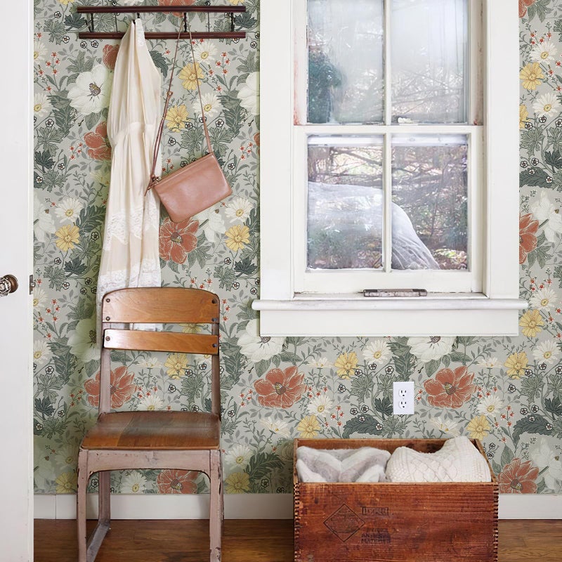 Simon&Siff Vintage Floral Peel and Stick Contact Paper â€“ 17.3" x 118" No Residue Removable Wallpaper for Cabinets, Drawers & Furniture, Renter Friendly, Nursery & Dorm Decor - Image 5