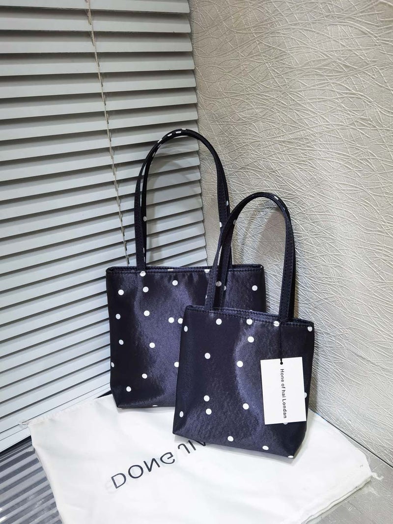 Women'S Bag Niche Retro Satin Polka Dot Small Square Bag Handbag Women'S Shoulder Bag Underarm Bag Crossbody Bag - Image 3