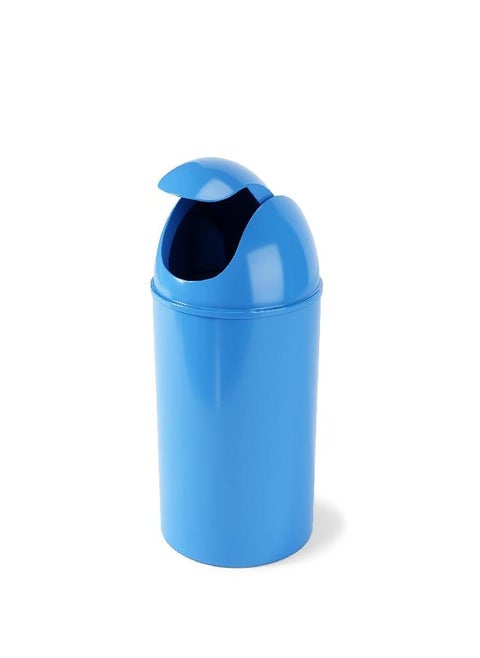 Umbra 1.25-Gallon Mini Waste Can w/Swing-Top Lid - Small Garbage Bin for Compact Spaces Under Tables & Counters, Miniature Trashcan, Removable Lid for Kitchens Bathrooms Bedrooms Dorms, Sky Blue