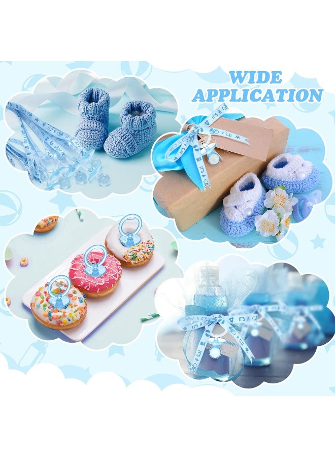 Coume 60 Pieces Baby Shower Pacifiers Necklace Acrylic Baby Pacifiers Party Favors Pacifiers Charm Pacifiers Necklace for Girls Boys Baby Shower Party Decorations Table Scatter (Blue) - Image 3