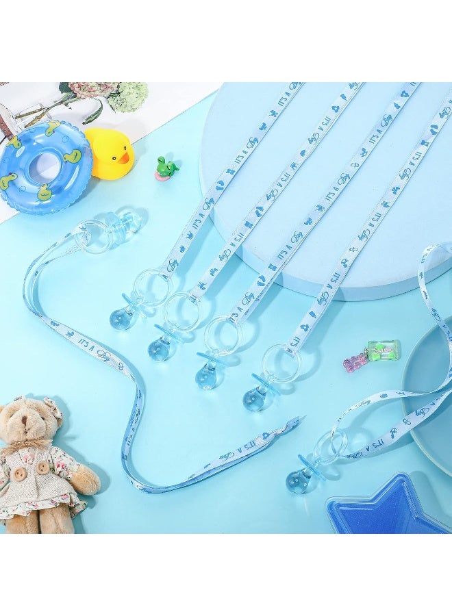Coume 60 Pieces Baby Shower Pacifiers Necklace Acrylic Baby Pacifiers Party Favors Pacifiers Charm Pacifiers Necklace for Girls Boys Baby Shower Party Decorations Table Scatter (Blue) - Image 5