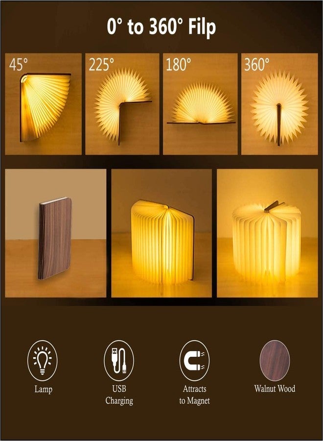 أريون مصباح كتاب صغير قابل للطي بغطاء خشبي من أريون - 15.6 × 12.5 × 3 سم (بني) - Image 5