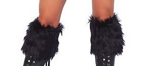 Christmas clothing Christmas holiday party furry foot cover long and short leg cover are available in stock wholesale Black short foot cover
