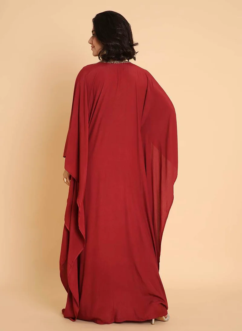 هانا آند سارا فستان جلابية قفطان روبي ريتش - روعة التطريز العربي