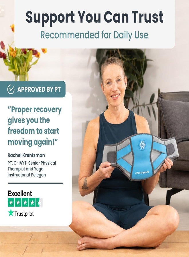 Pelegon Ice Pack for Back for Lower Back Pain Relief - Reusable Lower Back Ice Pack Wrap with Adjustable Brace - Cold Therapy Gel Pack for Sciatica, Coccyx, Herniated Disc and Recovery - Image 2