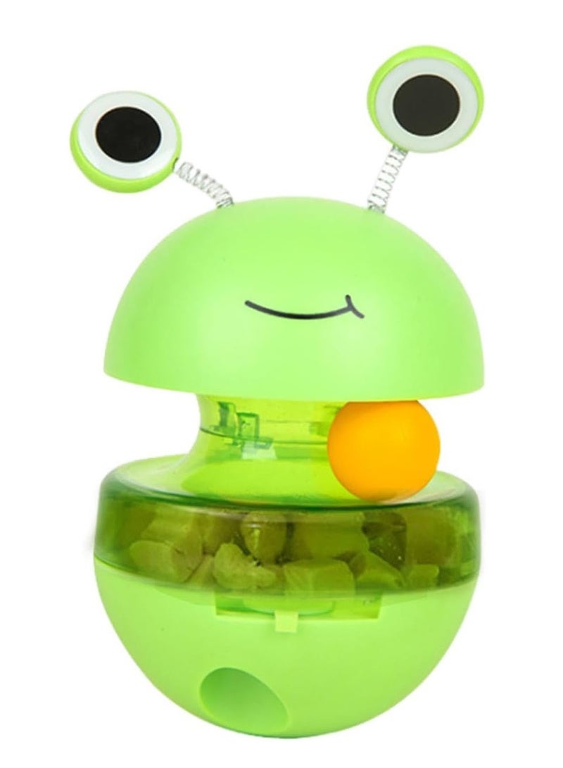 لعبة موزع حلوى الضفدع للقطط، لعبة توزيع الطعام - لعبة تفاعلية للقطط، ألعاب موزع الطعام للحيوانات الأليفة والقطط وألعاب القطط ذات التغذية البطيئة، ألعاب القطط اللطيفة - Image 1