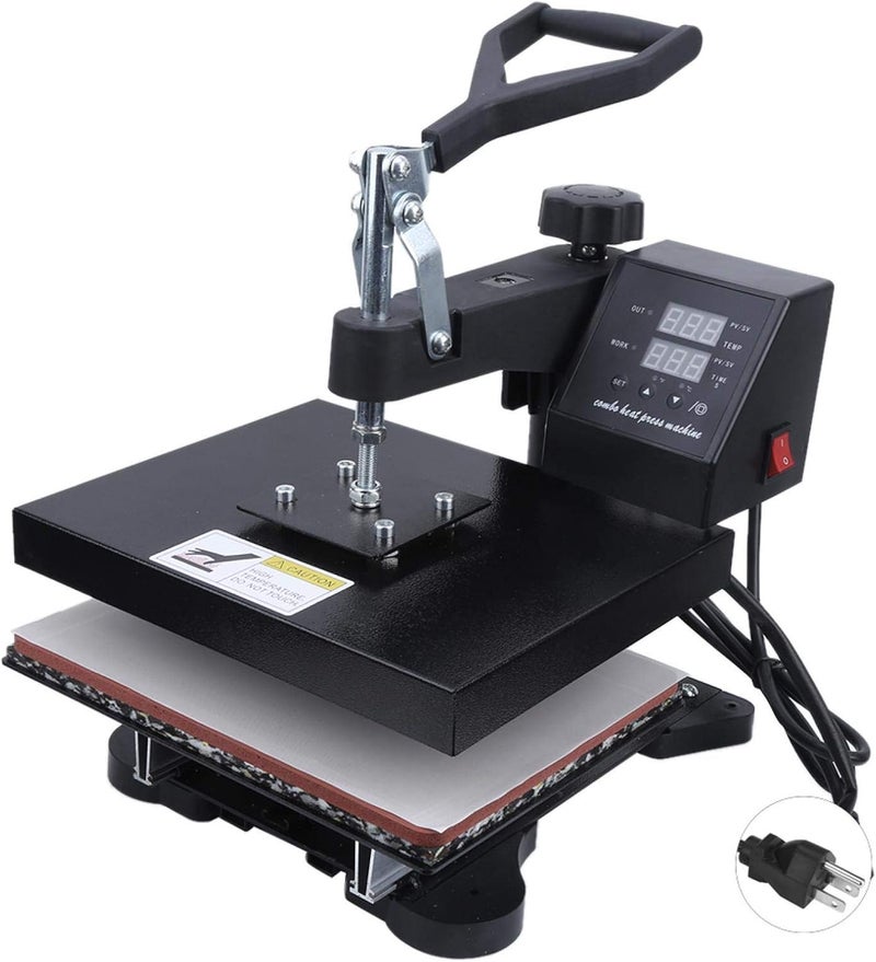 klarako Heat Press Machine, High Pressure Dual-Display Manual Heat Transfer Machine Press Printer Multipurpose Swing Away Sublimation Hot Pressing Machine for T-Shirt Hat Cap Mug Plate (110V) - Image 1