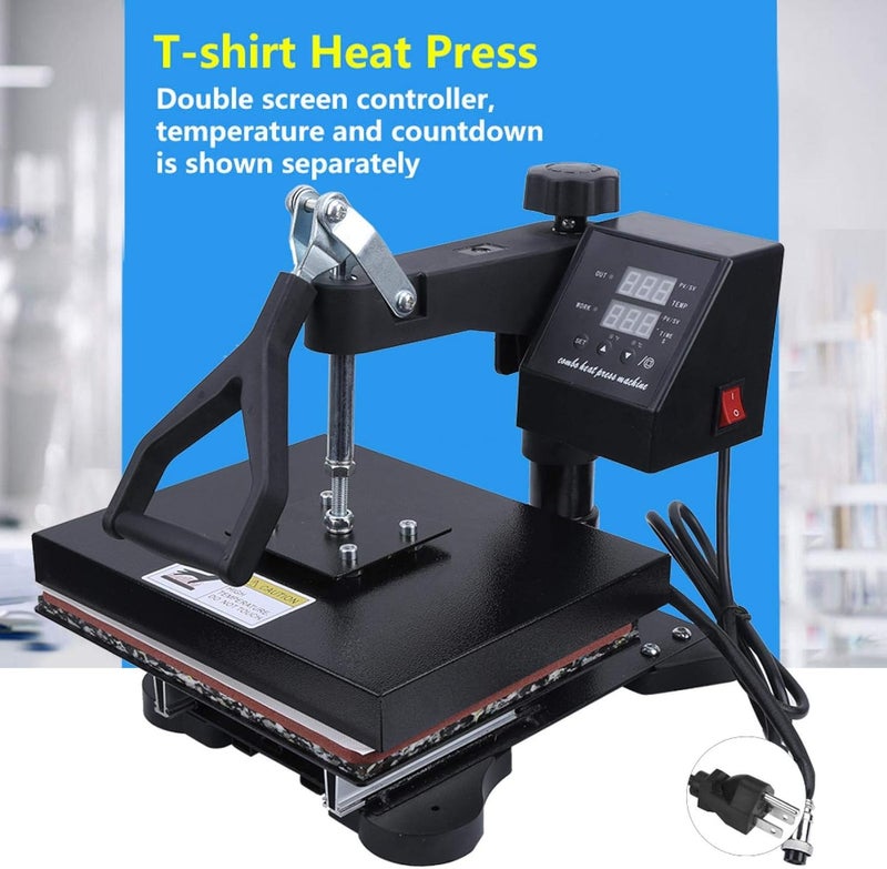 klarako Heat Press Machine, High Pressure Dual-Display Manual Heat Transfer Machine Press Printer Multipurpose Swing Away Sublimation Hot Pressing Machine for T-Shirt Hat Cap Mug Plate (110V) - Image 3