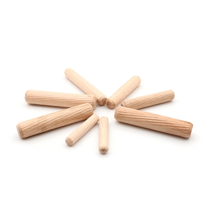 Fluted Wooden Dowels 6mm x 40mm Set of 100 - Clear Surface Texture for Uniform Force, Chamfered Edge for Easy Installation, Smooth Burr-Free Finish for Woodworkers, Carpenters, Furniture and Model Bui - Image 1
