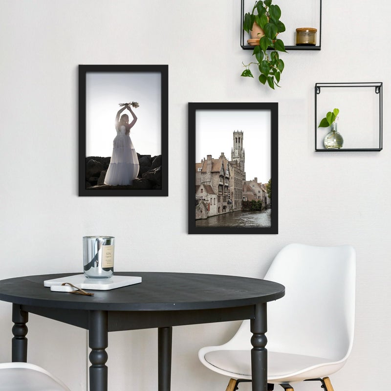 Fisnish 12x16 Picture Frame Black  Classic Poster Frame for Horizontal or Vertical Wall Mounting  1 Pack - Image 2