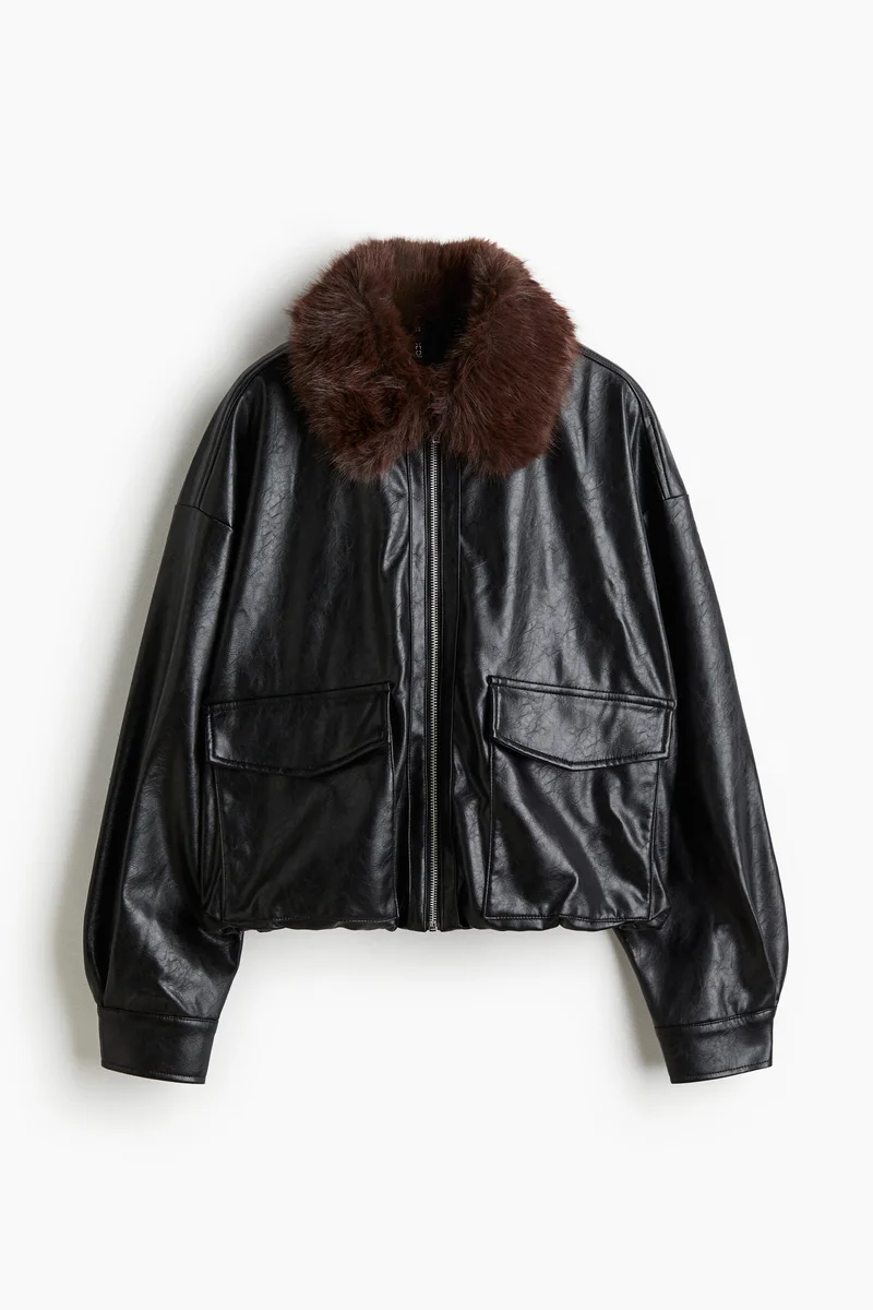 H&M Fluffy-collared jacket