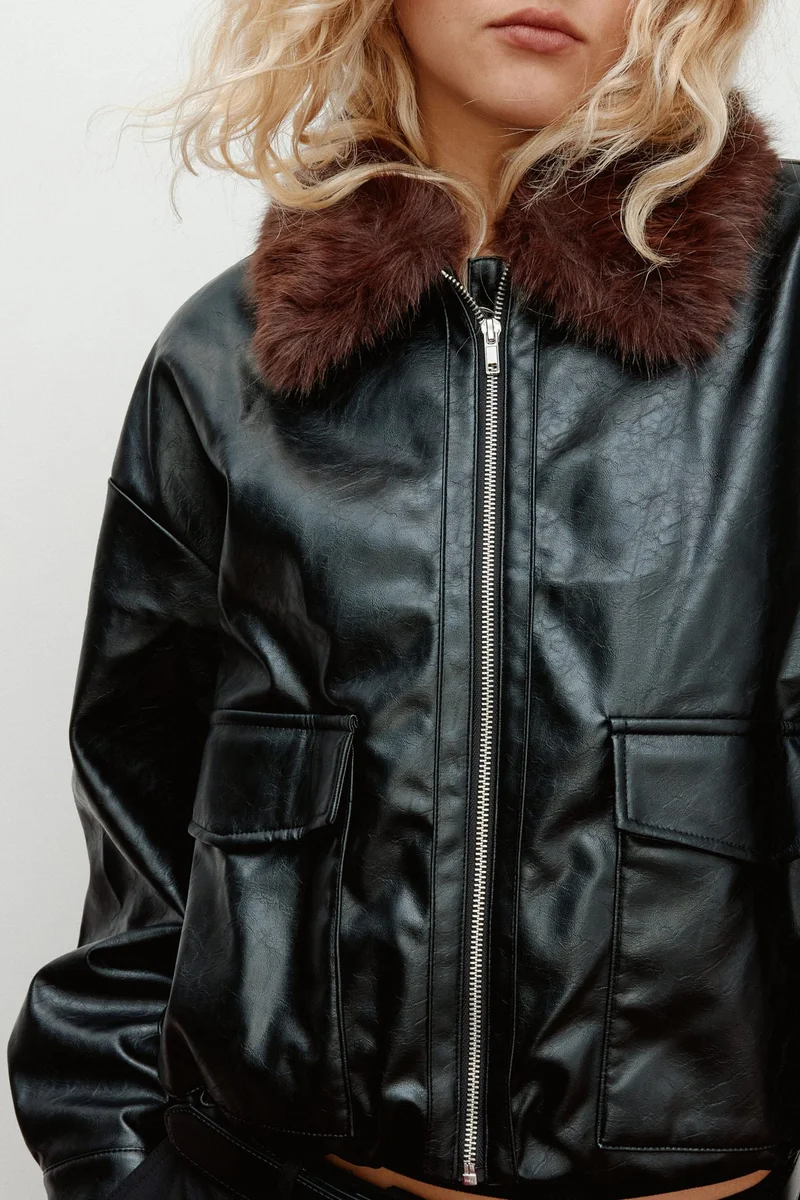 H&M Fluffy-collared jacket