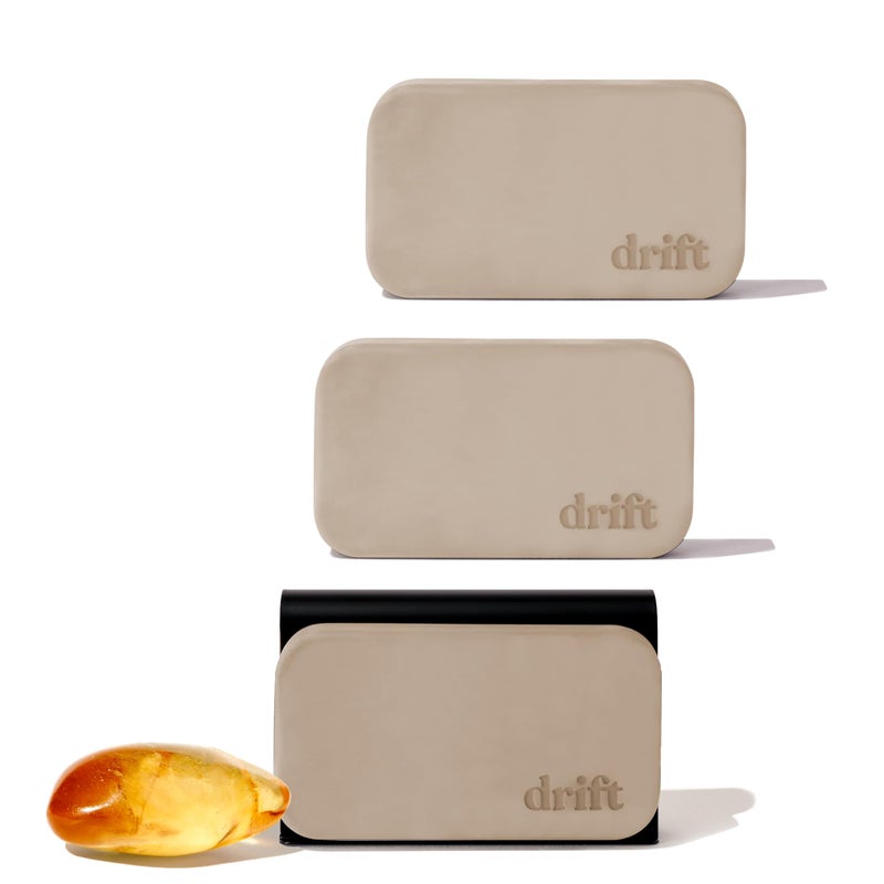 Drift Car Air Freshener  Stone Air Freshener  Car Odor Eliminator  Amber 3 Pack Starter Kit  CLIP INCLUDED  Amber 3 Pack