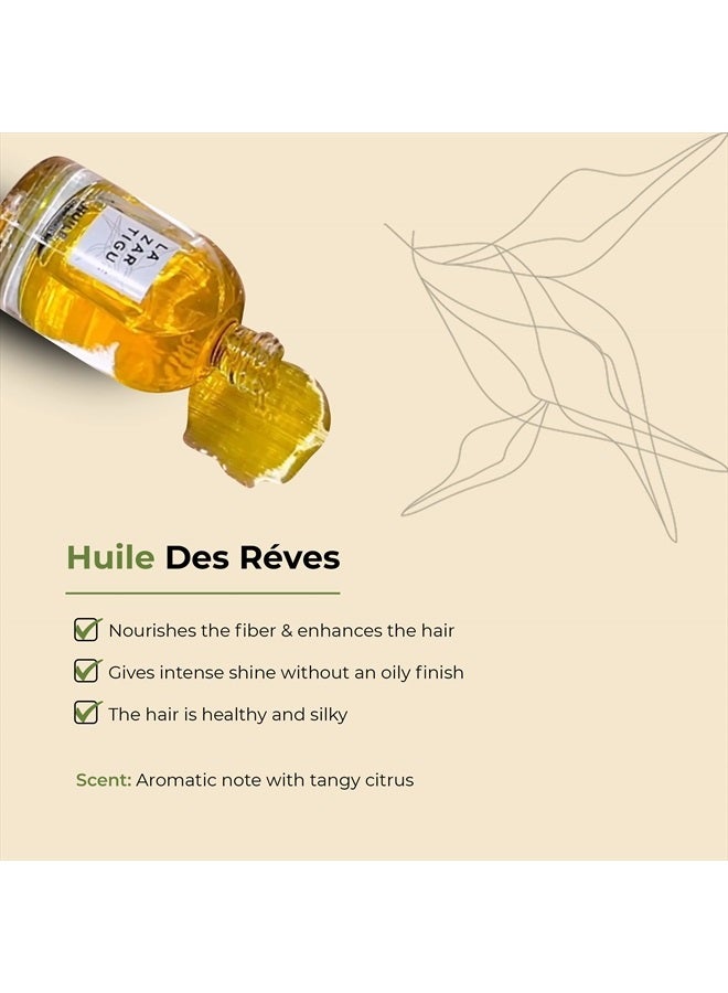 Lazartigue Huile Des Reves Nourishing Dry Hair Oil - Intensive Hydrating Treatment For Damaged Hair - Restorative Formula Infused With Healing Oils - Vegan, Silicone Free, Mineral Oil Free - 1.7 Oz - Image 3