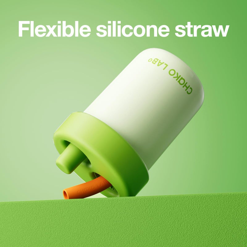 CHAKO LAB Kids Water Bottle with Carrying Rope and Straps | Vacuum Insulated Stainless Steel 16oz for School and Trvels | Two Travel Carrying Options | Matcha Green - Image 5