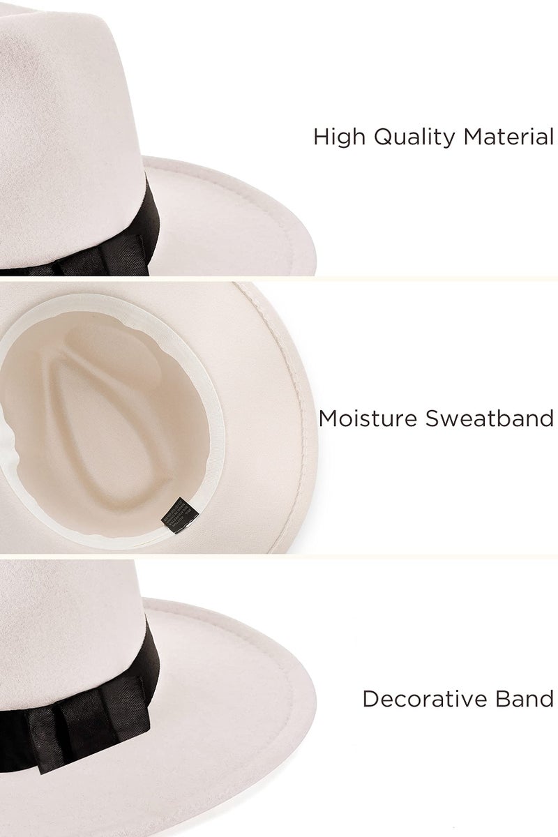 BABEYOND 1920s Gatsby Panama Fedora Hat Cap for Men Gatsby Hat for Men 1920s Mens Gatsby Costume Accessories White - Image 4