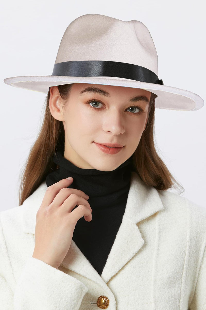 BABEYOND 1920s Gatsby Panama Fedora Hat Cap for Men Gatsby Hat for Men 1920s Mens Gatsby Costume Accessories White - Image 3