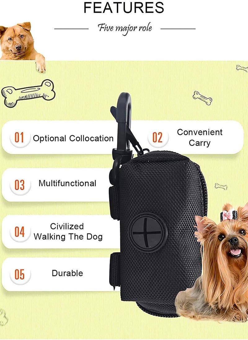 Bag Dispenser Attach to Leash, Fabric Dog Waste Bags, Lightweight and Durable, Smart Solution for Picking Up After Your Dog for Walking, Running or Hiking, Suitable for Any Belt