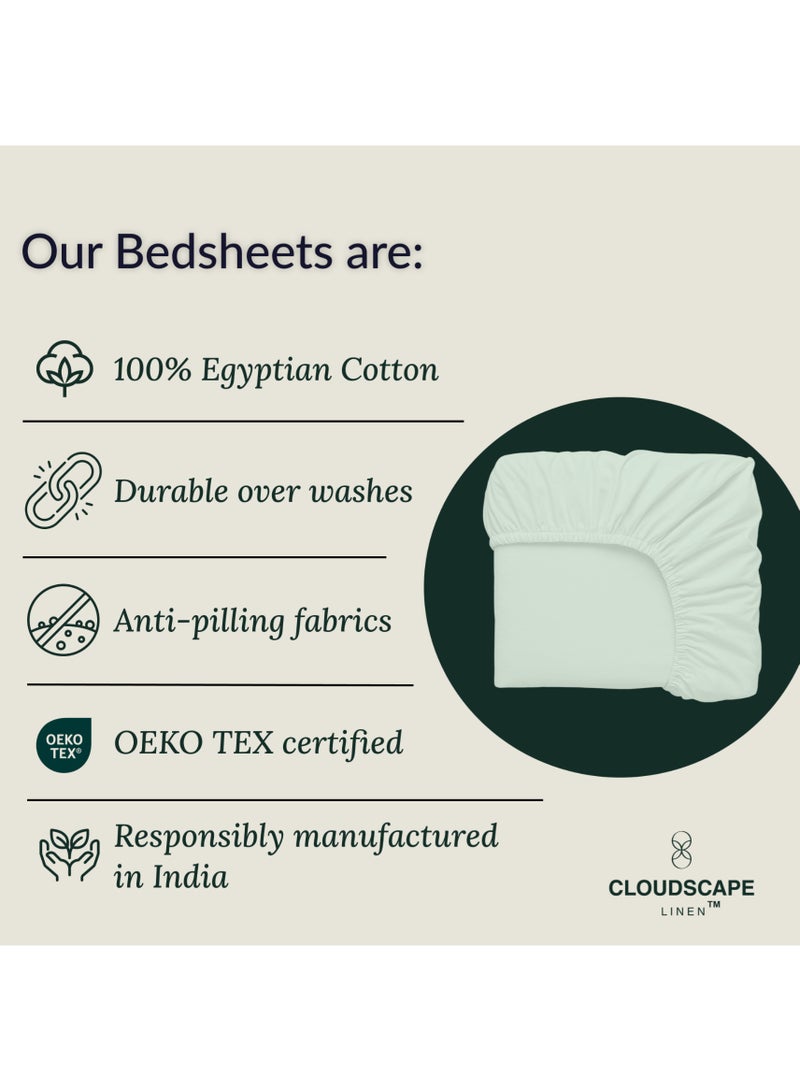 كلاود سكيب لينين Cloud Scape Linen 600 Thread Count Egyptian Cotton Fitted Sheet ( King, Mineral) - Image 4