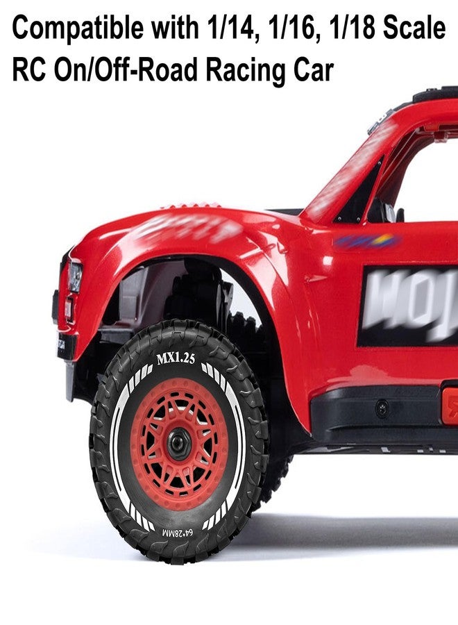 LRFHL 12mm Hex RC Wheels and Tires Pre-Glued Wheel Tire Set Compatible with MJX Hyper Go 14301 14302 14303, Arrma Mojave Grom, Traxxas Tamiya Kyosho HPI 1/14 1/16 1/18 RC On/Off-Road Racing Car (4PCS) - Image 3