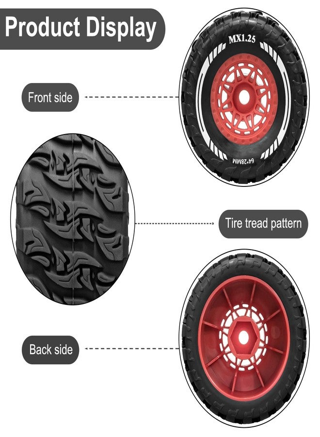 LRFHL 12mm Hex RC Wheels and Tires Pre-Glued Wheel Tire Set Compatible with MJX Hyper Go 14301 14302 14303, Arrma Mojave Grom, Traxxas Tamiya Kyosho HPI 1/14 1/16 1/18 RC On/Off-Road Racing Car (4PCS) - Image 5
