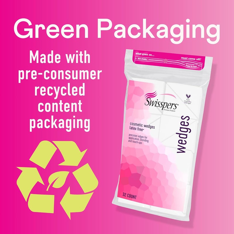 Swisspers Premium Latex-Free Cosmetic Wedges - 192 Count (6 Packs of 32) - Image 5