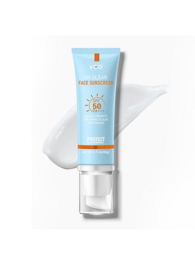 VGO VGO Clear Face Sunscreen SPF 50, Hydrating Sun Essence Face Sunscreen Leaves No Sticky Feeling Travel Size Sunscreen Against UVA and UVB Rays 50ml / 1.7oz  - Image 1