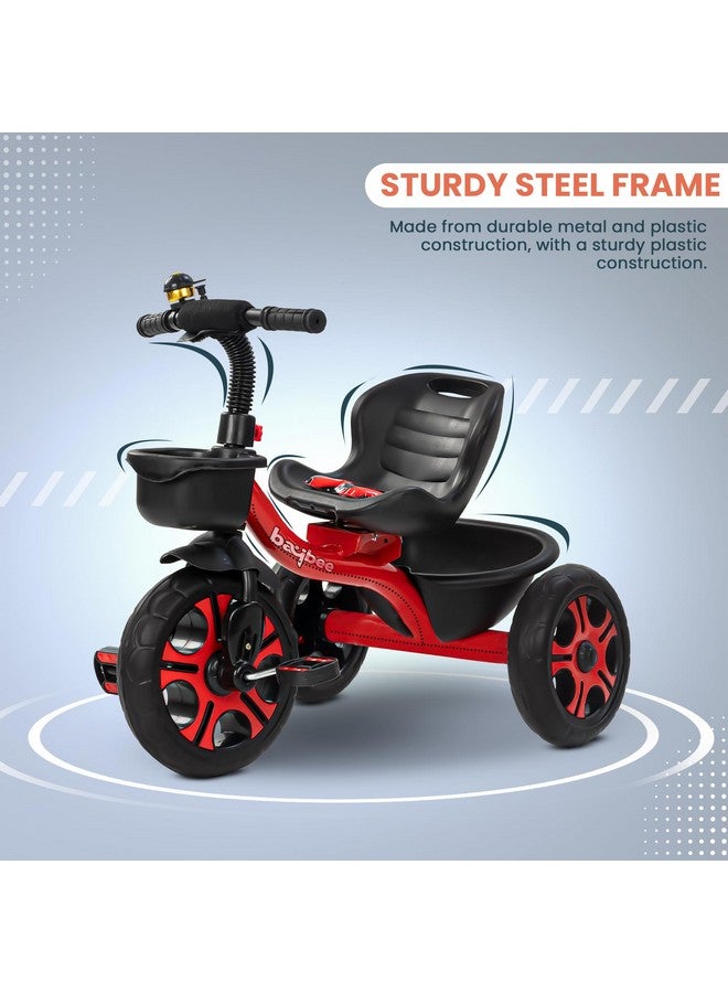 BAYBEE Baybee Baby Tricycle for Kids, Smart Plug & Play Kids Cycle with Eva Wheels, Bell, Storage Baskets & High Backrest | Kids Tricycle Trike | Baby Cycle for Kids 2 to 5 Years Boy Girl (TRIXG Red) - Image 5