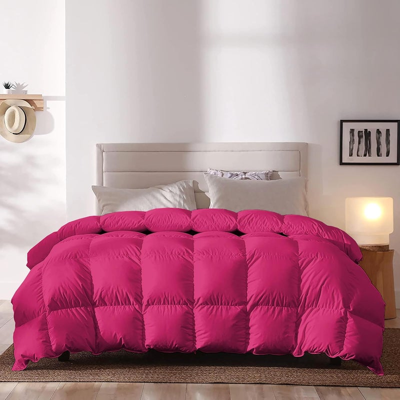 Grace Linen 400 GSM Heavy Winter Comforter for Single Size 60X90 Restful Sleep Soft Microfiber Single Size ComforterQuiltDuvetBlanket Single Size Hot Pink Color - Image 1