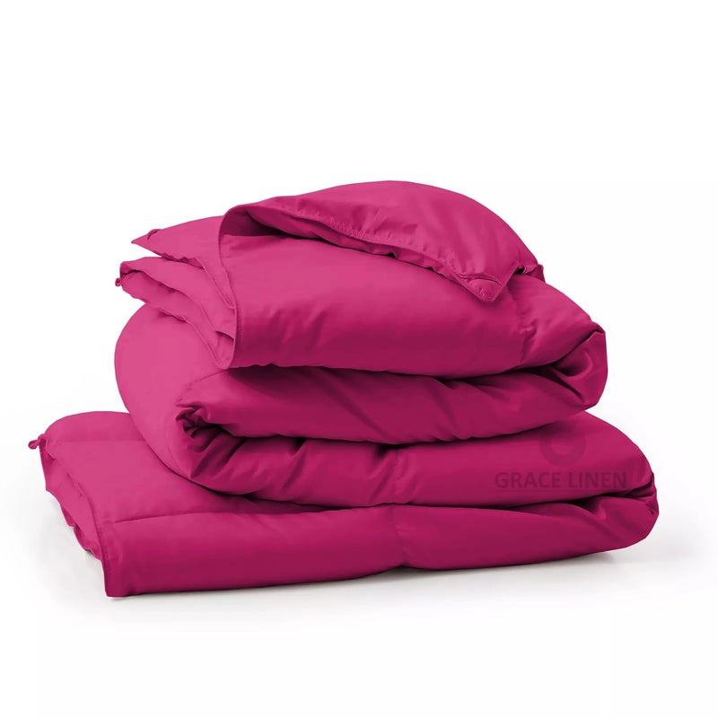 Grace Linen 400 GSM Heavy Winter Comforter for Single Size 60X90 Restful Sleep Soft Microfiber Single Size ComforterQuiltDuvetBlanket Single Size Hot Pink Color - Image 3