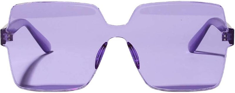 klarako 4 Pcs One-piece Sunglasses Square Rimless UV400 Designer Sun Glasses Eyewear - Image 4