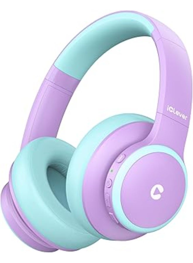 iClever r BTH26 Active Noise Cancelling Headphones for Kids, 60H Play Time, Safe Volume 80dBA, Type C Fast Charging, Bluetooth5.4, Kids Bluetooth Headphones with Mic AUX Cord for iPad Airplane - Image 1