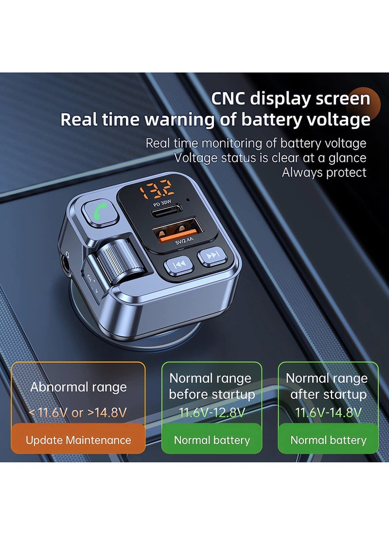 EzzySo Car Bluetooth Adapter - Car Fast Charger - MP3 Music Player - Wireless Radio Adapter- FM Transmitter - Car Kit - Car Accessories - Image 1