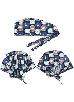 GUSGU 3 Pieces Working Cap with Button and Sweatband Adjustable Tie Back Head Cover Hats Bouffant Hats for Women Men  - Image 2