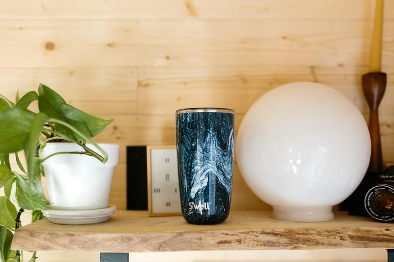 S'well Stainless Steel Tumbler with Slide-Open Lid, 18oz, Azurite Marble, Triple Layered Vacuum Insulated Containers Keeps Drinks Cold for 12 Hours and Hot for 4, BPA Free - Image 3