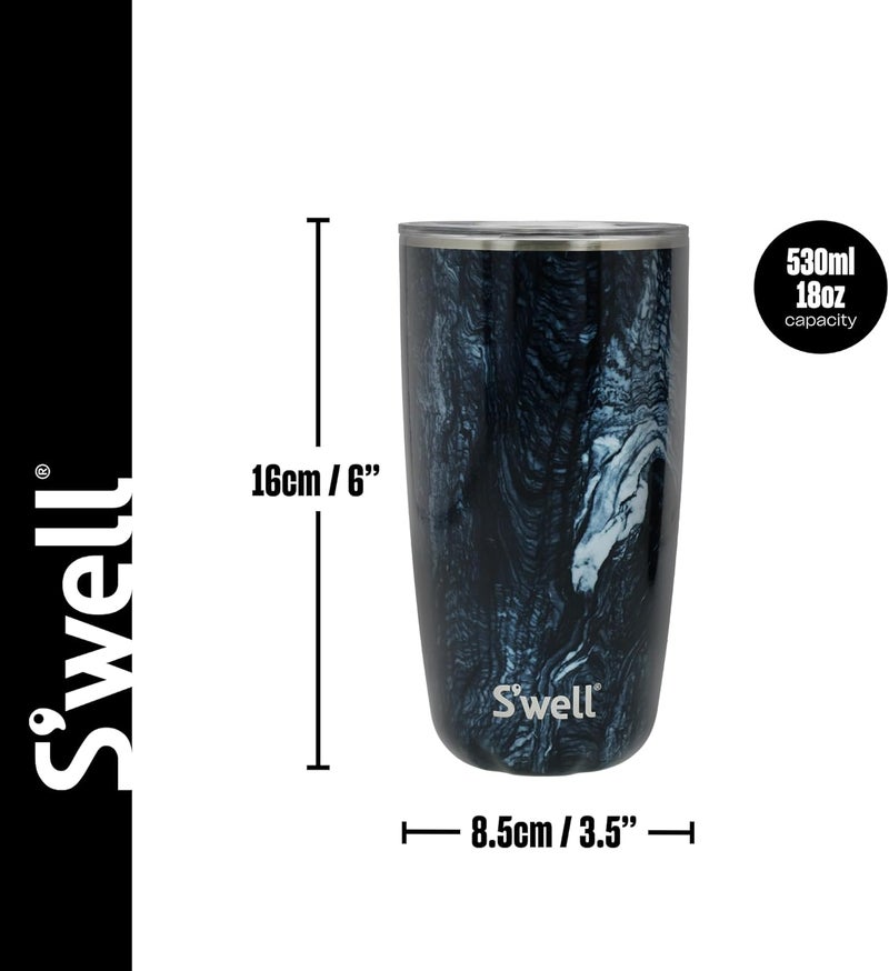 S'well Stainless Steel Tumbler with Slide-Open Lid, 18oz, Azurite Marble, Triple Layered Vacuum Insulated Containers Keeps Drinks Cold for 12 Hours and Hot for 4, BPA Free - Image 5