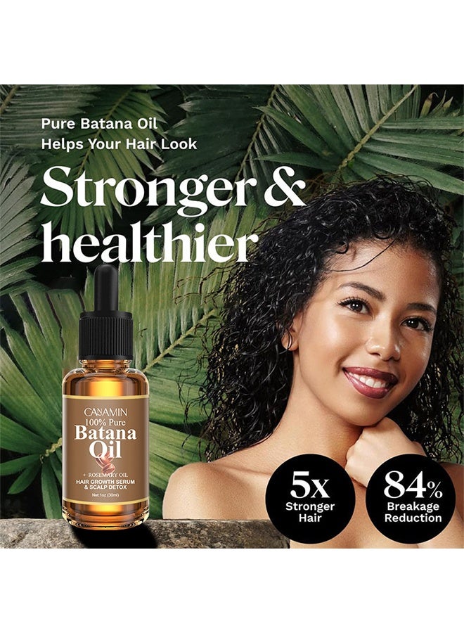 CANAMIN Batana Oil, with Rosemary for Hair Growth, 100% Organic Batana Oil from Honduras, Enhances Hair & Skin Radiance Nourishment, Reduce Hair Loss & Detox Your Scalp 30ml - Image 2