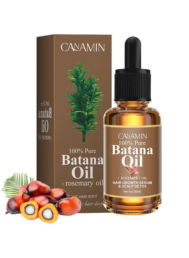 CANAMIN Batana Oil, with Rosemary for Hair Growth, 100% Organic Batana Oil from Honduras, Enhances Hair & Skin Radiance Nourishment, Reduce Hair Loss & Detox Your Scalp 30ml - Image 1